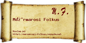 Mármarosi Folkus névjegykártya